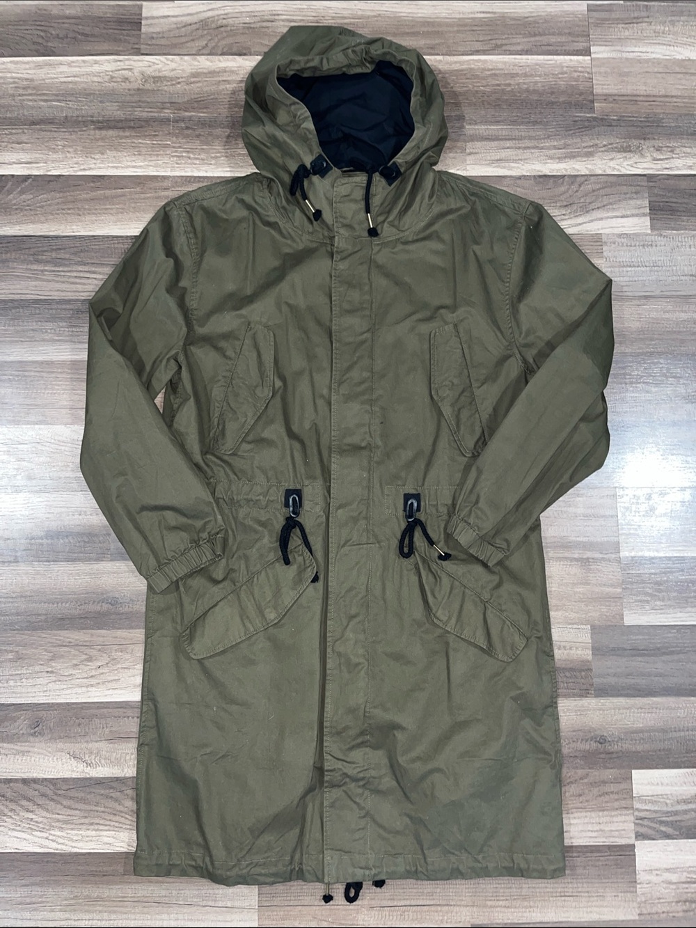 Olive Hooded Parka Coat